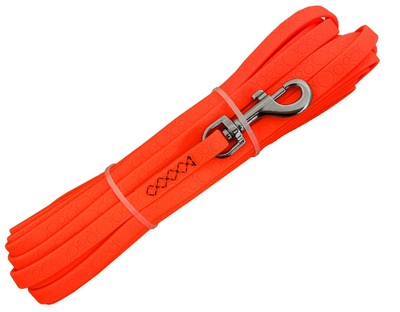 Vodítko stopovacie polytrace bez uška, 10mm/5m, chrómová karabína, oranžové