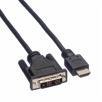 Kábel DVI-D/HDMI M/M 3m, Single-Link, 1920x1080@60Hz, čierny
