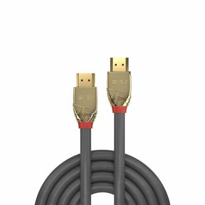 Kábel HDMI M/M 3m, Ultra High Speed+Eth, 4K@60Hz, HDMI 2.0, 18G, G pozl. kon., sivý, Gold Line