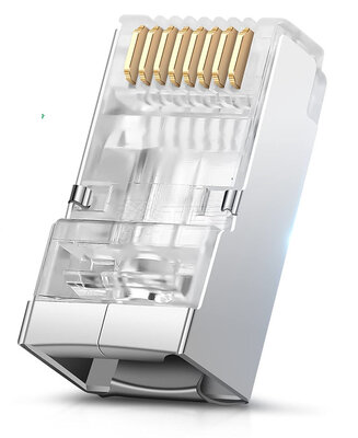 Konektor 8/8 RJ45, cat.5e, na drôt, tienený, 100ks/bal