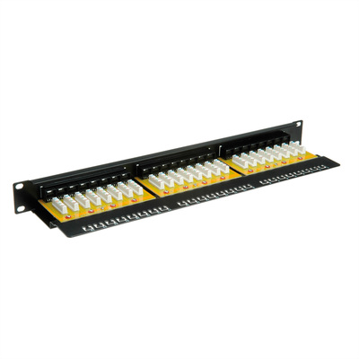 19" Patch panel 24port cat.6, netienený, 1U, čierny
