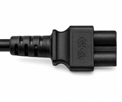 Kábel sieťový 230V pre notebook, vidlica (SI-32) Izrael lomená - C5, 1.8m, 0.75mm², 2.5A, čierny