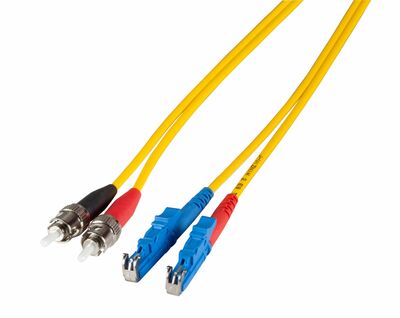 Fiber kábel ST-E2000, 15m Duplex OS2(9/125µm), LSOH, 3mm, žltý