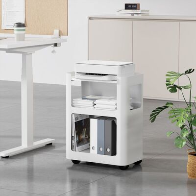 Stolík na kolieskach pod tlačiareň malý, max 20kg, 60x46x29cm (HxWxD), biely