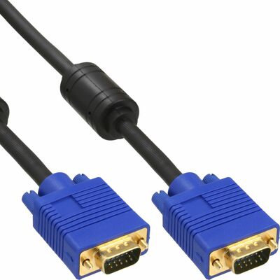 Kábel VGA M/M 0.5m, prepojovací, tienený, DDC, ferrit, HQ, čierny, premium, pozl. konekt. 