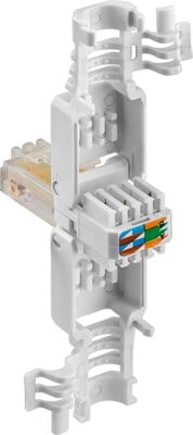 Konektor 8/8 RJ45 cat.5e, netienený, biely, beznástrojový (toolless)