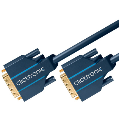 Kábel DVI-D M/M 1m, Dual-Link, 4K@60Hz, 7.92Gbit/s, HQ, OFC, čierny, G pozl. Konektor, Clicktronic