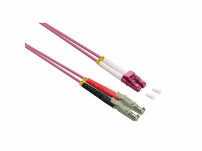 Fiber kábel LC-E2000, 3m Duplex OM4(50/125µm), LSOH, 3mm, fialový