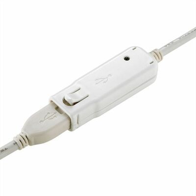 Kábel USB 2.0 A-A M/F 12m, High Speed, biely AKTÍVNY