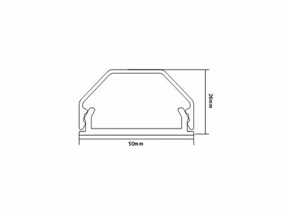 Káblový tunel na káble prechodová lišta 50 x 26 mm, 1.1m, hliník, biely