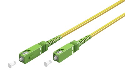 Fiber kábel SC/APC-SC/APC, 1m Simplex OS2(9/125µm), LSOH, 3mm, Kábel pre Orange a Magio, žltý