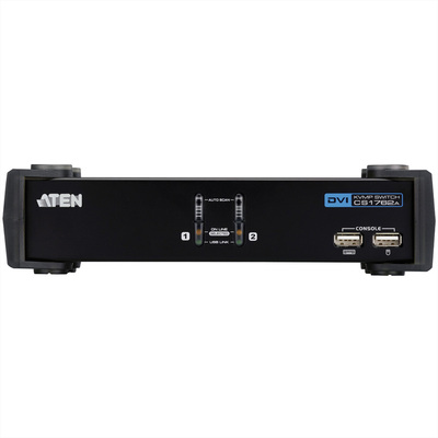 KVM switch/prepínač 2PC, DVI-I, USB, USB hub, audio