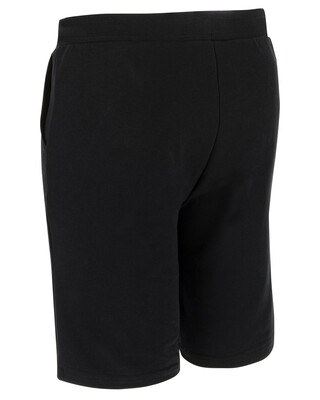 Krátke nohavice SIMPLY, pánske, s vreckami, špeciálna puff potlač, teplákové, bavlna, čierne XXL