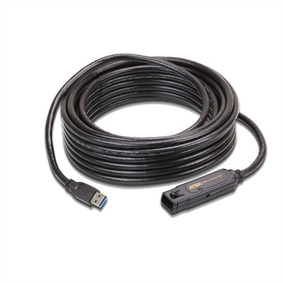 Kábel USB 3.2 Gen 1, A-A M/F 10m, 5Gbps, predlžovací, čierny, aktívny