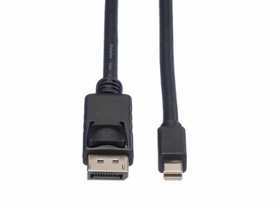 Kábel DisplayPort mini/DP M/M 3m, 2K@60Hz, DP v1.1, 10.8Gbit/s, čierny