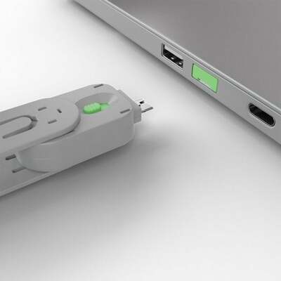 USB Port Blocker, 1 x kľúč na USB-A, zelený