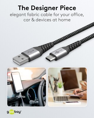 Kábel USB 2.0 Typ C AM/CM 1m, High Speed, Power Delivery 60w 20V3A, čierny/sivý