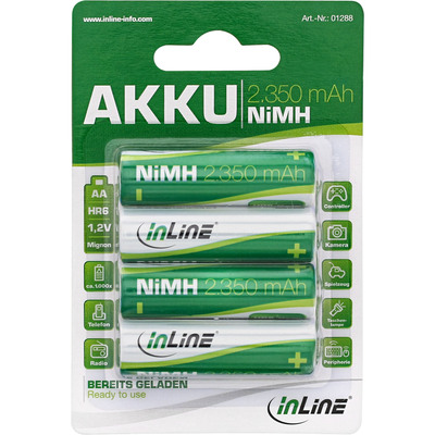 Batéria InLine nabíjacia AA (4ks) 1.2V 2350mAh NiMH4BL (HR03) 4BL