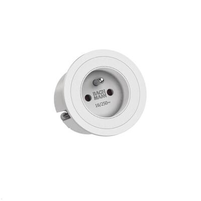PIX 1xUTE 230V, 2m kábel 1.5mm², vidlica CEE7/7, biela + nerez krúžok v balení