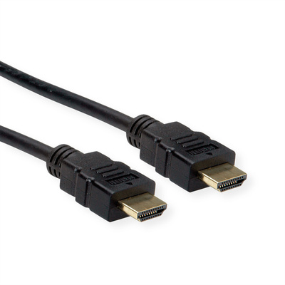 Kábel HDMI M/M 3m, High Speed+Eth, 4K@30Hz, HDMI 1.4, pozl. konektor, čierny, TPE, flexibilný