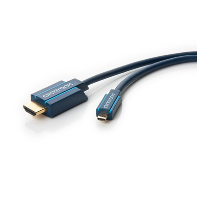 Kábel HDMI/HDMI micro M/M 3m, Ultra High Speed+Eth, 4K@60Hz, HDMI 2.0, 10.2G, G pozl. kon., Modrý, C