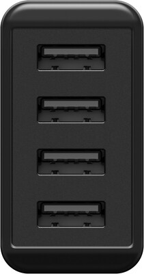 Nabíjačka USB 230V 4port, 4xUSB A, 3A, 30W, čierna