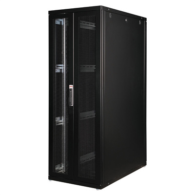 19" Rack na podlahu 36U, 1705x600x1000mm (HxWxD), PRO, Plexiglas, čierny