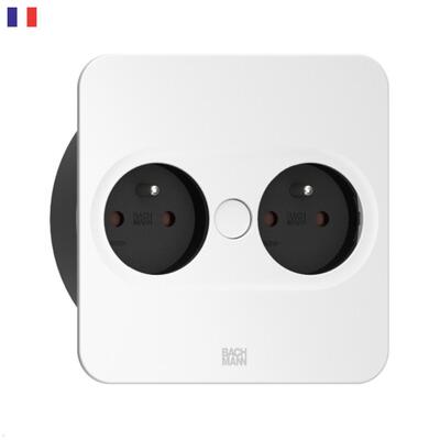 TWIST2 SQUARE 2xUTE 230V, 2m kábel 1.5mm², vidlica CEE7/7, biela