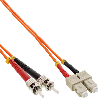 Fiber kábel SC-ST, 2m Duplex OM2(50/125µm), LSOH, 2mm, oranžový