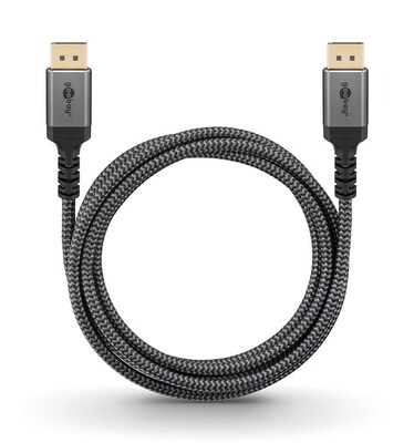 Kábel DisplayPort M/M 5m, 8K@60Hz, DP v1.4, 32.4Gbit/s, čierny/sivý, pozl.konektor