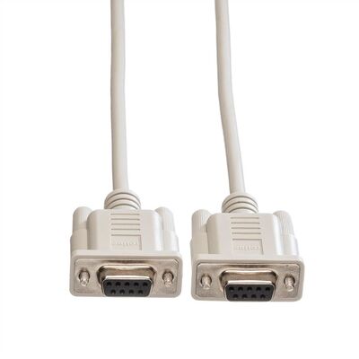 Kábel linkový 9pin F/F 1.8m, null modem, prepojovací, tienený, sivý