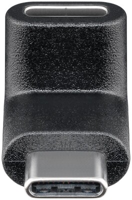 Adaptér USB 3.2 Gen 1, Typ C, C-C M/F, 5Gbps, zahnutý dole/hore 90°, čierny