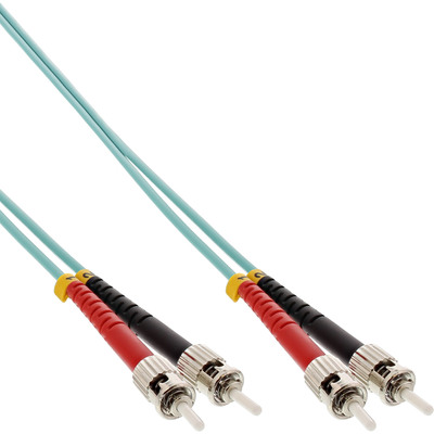 Fiber kábel ST-ST, 7.5m Duplex OM3(50/125µm), LSOH, 2mm, tykysový