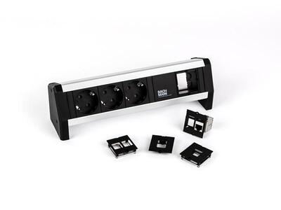 Konektor Keystone cat.6, tienený, strieborný, SPOJKA RJ45, slim