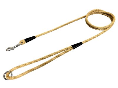 Vodítko ŠPIRÁLA s uškom jednofarebné, 6mm/1.5m, chrómová karabína, lanko, červené