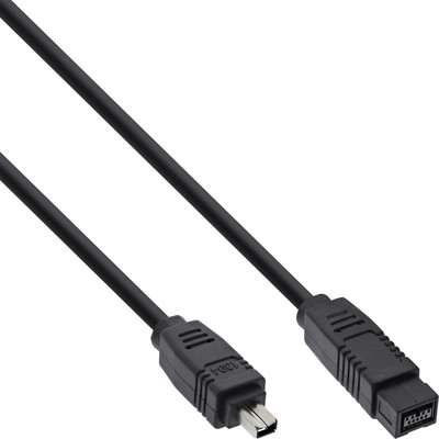 Kábel FireWire 9/4 M/M 1.8m, IEEE 1394b/a, 400 Mbit/s, tienený, čierny
