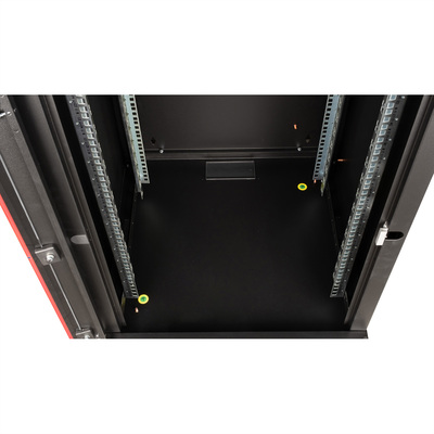19" Rack na stenu 16U, čierny, 818x600x600mm (HxWxD), RAL9005, PRO, odnímateľné bočnice