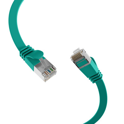 U/FTP (PiMF) Patchkábel 0.5m cat.6a, zelený, plochý, Cu