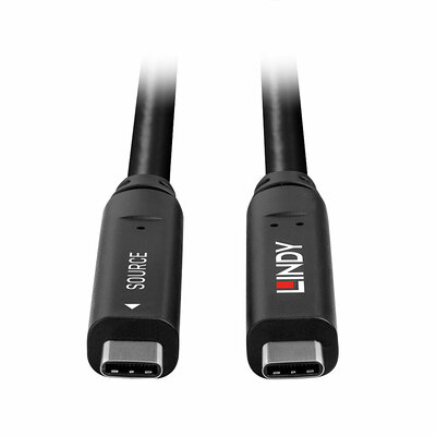 Kábel USB 3.2 Gen 1, Typ C CM/CM 10m, 5Gbps, PD 60W 20V3A, čierny, aktívny, optický