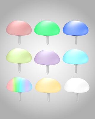 LED svietidlo solárne záhradné v tvare kameňa,  IP44 vonkajšie, RGBW, 24cm, 2 ks/bal