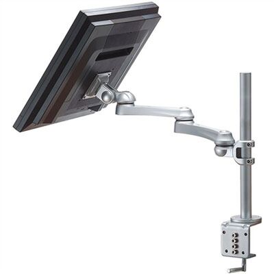 Držiak pre monitor na stôl, úchyt o dosku, max 10kg, rameno 620mm, VESA 75/100, strieborný