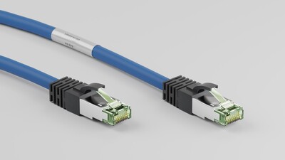 S/FTP (PiMF) Patchkábel LSOH 1m cat.8.1, modrý, Cu, 40GBit/s, 2000MHz
