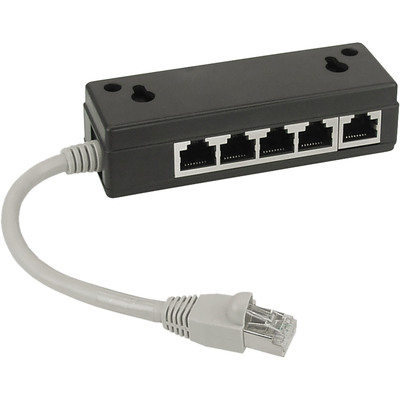Rozdvojka RJ45 telefónna pre ISDN, 5port, čierna
