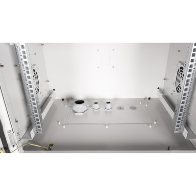 19" Rack na stenu 7U, sivý, 490x600x450mm (HxWxD), RAL7035, IP55, vonkajší, odnímateľné bočnice