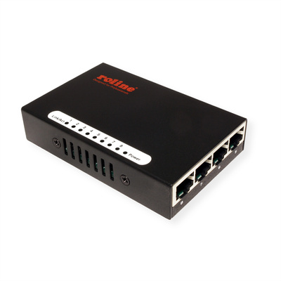 Switch 10/100, 8port, kovový, MINI, 94x62x20mm, možnosť napájania z USB, ROLINE