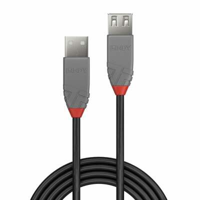 Kábel USB 2.0 A-A M/F 3m, High Speed, predlžovací, čierny, Anthra Line