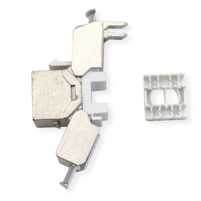 Konektor Keystone cat.8.1, tienený, strieborný, beznástrojový (toolless), SLIM