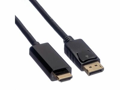 Kábel DisplayPort na HDMI M/M 5m, jednosmerný, 4K@60Hz UHD, audio, čierny, pozl. konektor