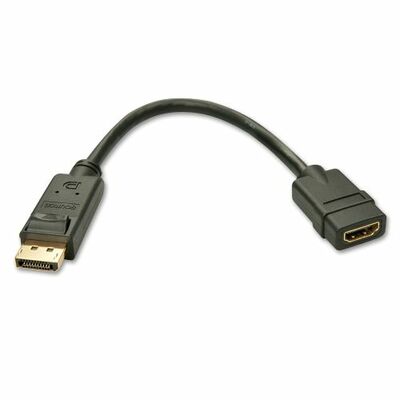 Adaptér DisplayPort/HDMI M/F, 15cm čierny
