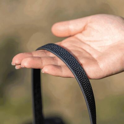 HS Vodítko stopovacie bez uška pogumované, Footballgrip, 16mm/5m, nerezová karabína, čierne
